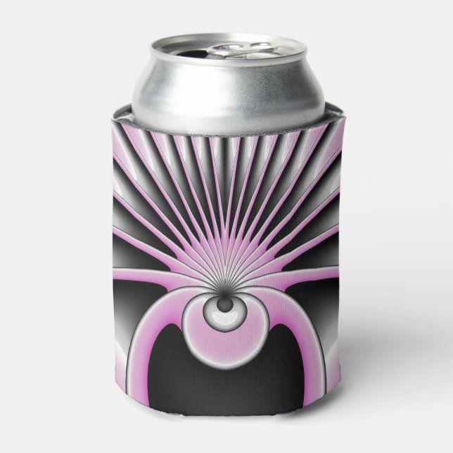 Modern Abstract Crazy Fractal Art Pattern Can Cooler (Can Front)