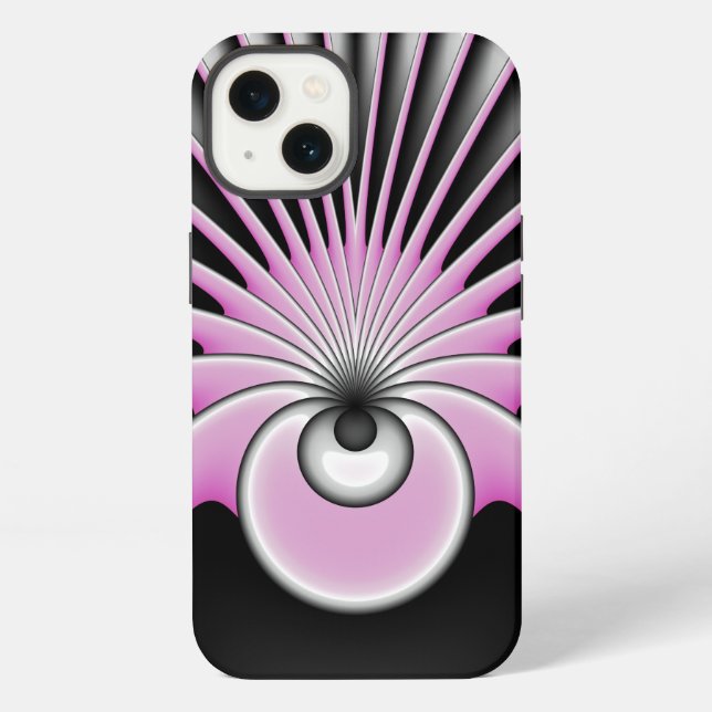 Modern Abstract Crazy Fractal Art Pattern iPhone Case (Back)