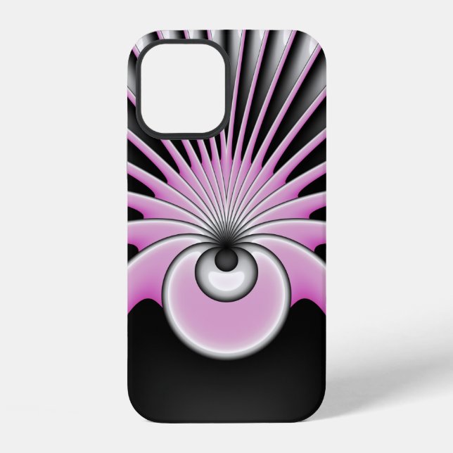 Modern Abstract Crazy Fractal Art Pattern iPhone Case (Back)