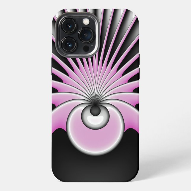Modern Abstract Crazy Fractal Art Pattern iPhone Case (Back)