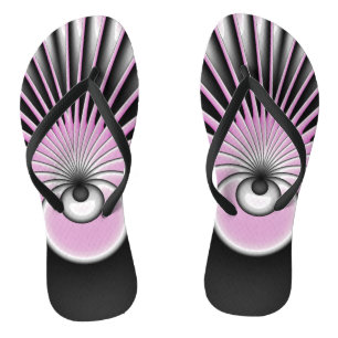 Modern Abstract Crazy Fractal Art Pattern Jandals