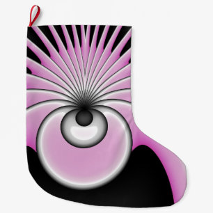 Modern Abstract Crazy Fractal Art Pattern Large Christmas Stocking