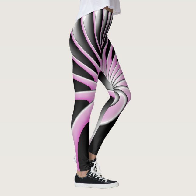 Modern Abstract Crazy Fractal Art Pattern Leggings (Right)