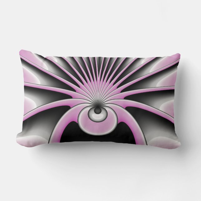 Modern Abstract Crazy Fractal Art Pattern Lumbar Cushion (Front)