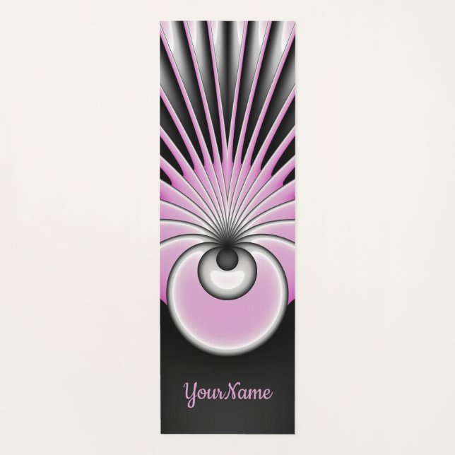 Modern Abstract Crazy Fractal Art Pattern Name Yoga Mat (Front)