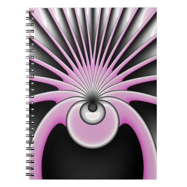 Modern Abstract Crazy Fractal Art Pattern Notebook (Front)