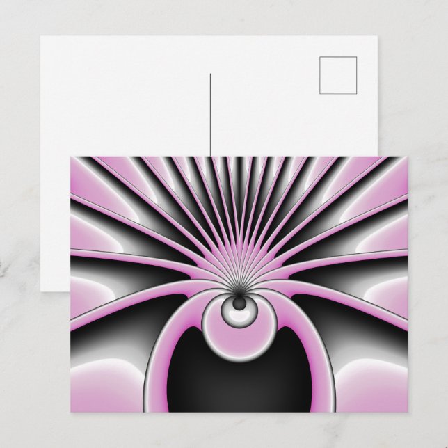 Modern Abstract Crazy Fractal Art Pattern Postcard (Front/Back)