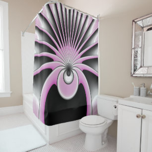 Modern Abstract Crazy Fractal Art Pattern Shower Curtain