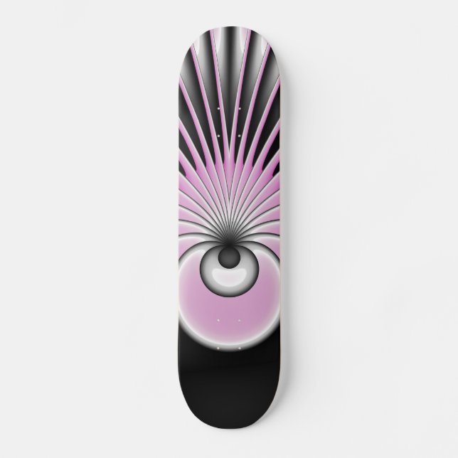 Modern Abstract Crazy Fractal Art Pattern Skateboard (Front)