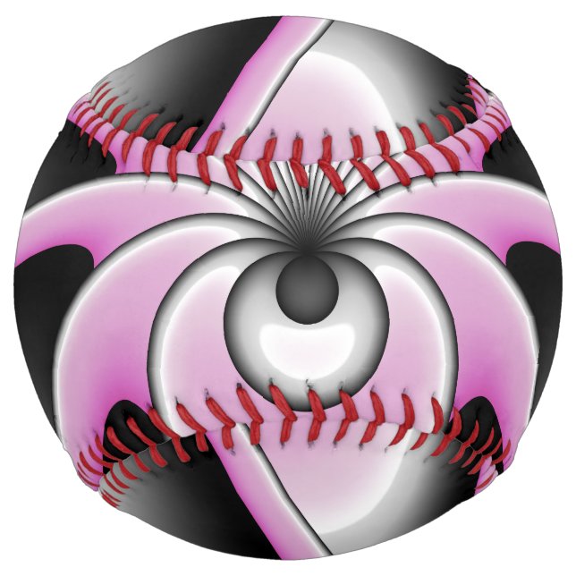 Modern Abstract Crazy Fractal Art Pattern Softball (Front)