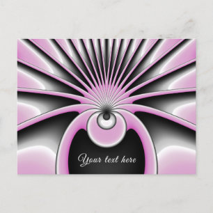 Modern Abstract Crazy Fractal Art Pattern Text Postcard