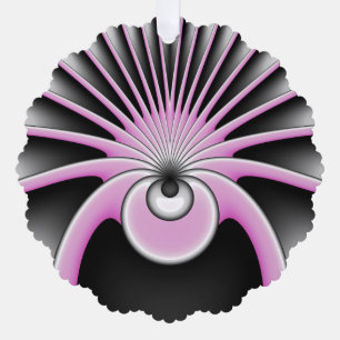 Modern Abstract Crazy Fractal Art Pattern Tree Decoration Card