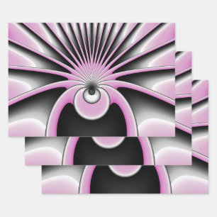 Modern Abstract Crazy Fractal Art Pattern Wrapping Paper Sheet