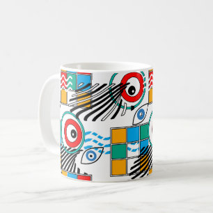 Modern abstract creative multicolored pattern coffee mug