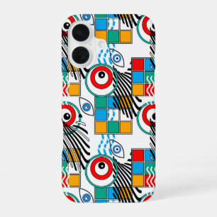 Modern abstract creative multicolored pattern iPhone 16 case