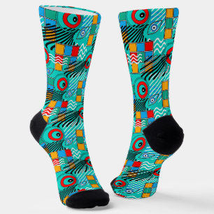Modern abstract creative multicolored pattern socks