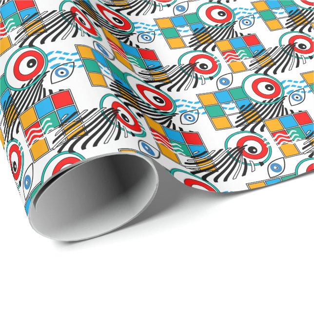 Modern abstract creative multicolored pattern wrapping paper (Roll Corner)