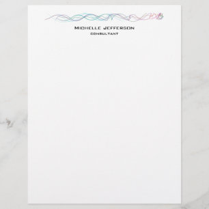 Modern Abstract Curves Modern Style Trendy Custom Letterhead