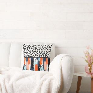 Modern Abstract Dalmatian Dog Abstract Pattern Cushion