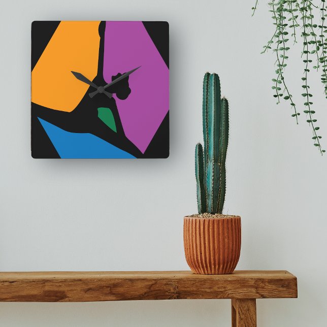 Modern Abstract Dancer Square Wall Clock (Creator Uploaded)