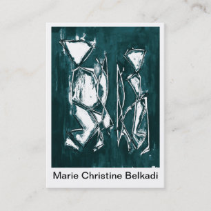 Modern Abstract Dark Teal Grey Artistic Networking Business Card