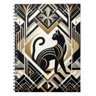 Modern Abstract Decorative Cat Notebook