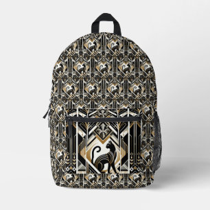 Modern Abstract Decorative Cat Printed Backpack