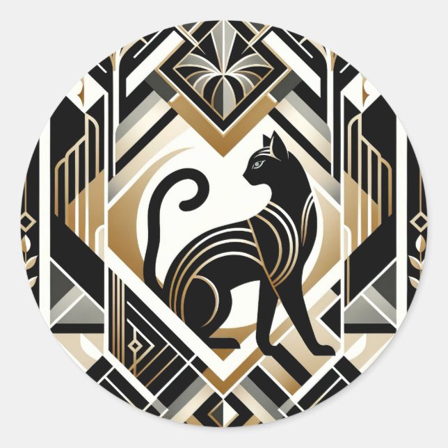 Modern Abstract Decorative Cat Sticker (Front)