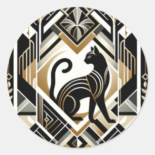 Modern Abstract Decorative Cat Sticker