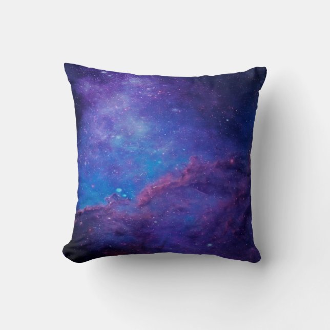 Modern Abstract Deep-Space Blue & Purple Cushion (Front)
