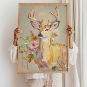 Modern Abstract Deer Painting Print
