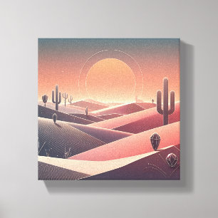 Modern Abstract Desert Landscape - Geometric Sunse Canvas Print