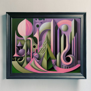 Modern Abstract Design Cubism Surrealism 4:5 Poster