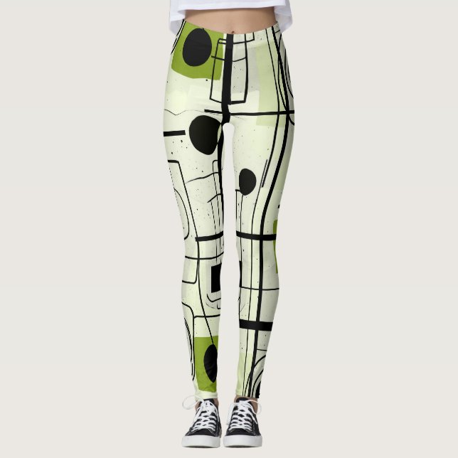 Modern abstract design, dynamic lines Throw Pillow Leggings (Front)