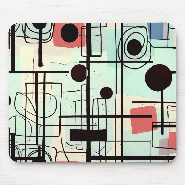 Modern abstract design, dynamic lines Throw Pillow Mouse Pad (Front)