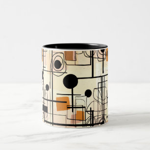 Modern abstract design, dynamic lines Throw Pillow Two-Tone Coffee Mug