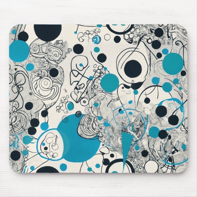 Modern abstract design, fluid lines Throw Pillow Mouse Pad (Front)