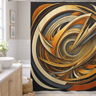 Modern Abstract Design Futurism Shower Curtain