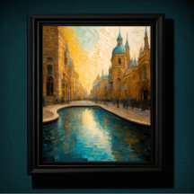 Modern Abstract Design Gold Blue European