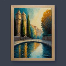 Modern Abstract Design Gold Blue European