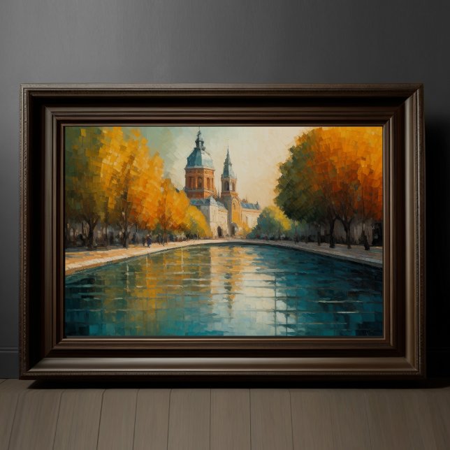 Modern Abstract Design Gold Orange Blue European  Poster (Creator Uploaded)