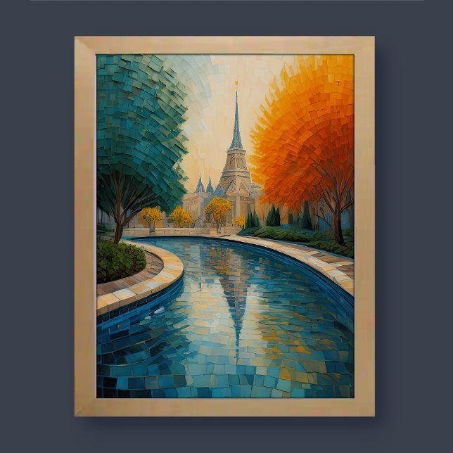 Modern Abstract Design Gold Orange Blue European  Poster (Creator Uploaded)