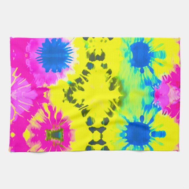 MODERN ABSTRACT DESIGN TIE-DYE  TEA TOWEL (Horizontal)
