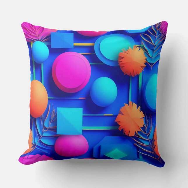 Modern Abstract Design With Vibrant Colours Cushion (Front)