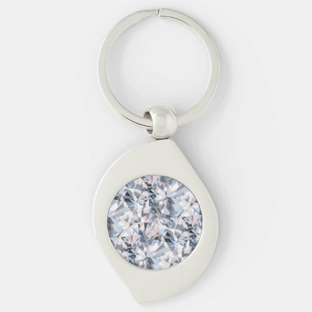 Modern abstract diamond fractal key ring (Front)