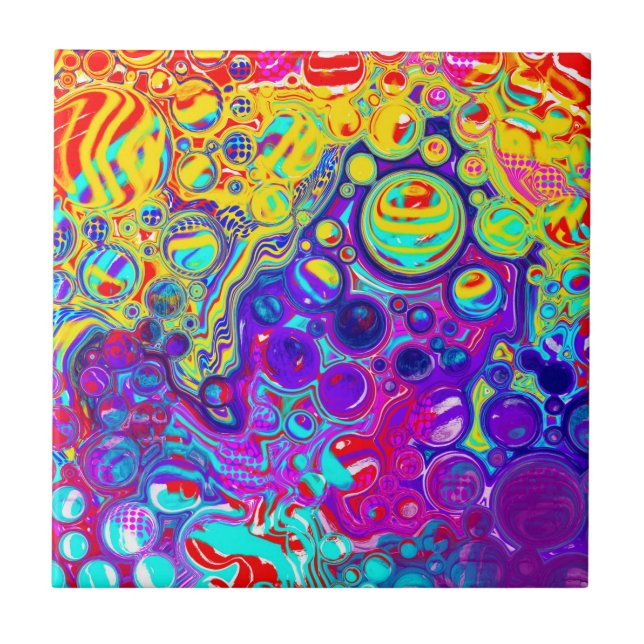 Modern Abstract Digital Fluid Art  Tile (Front)