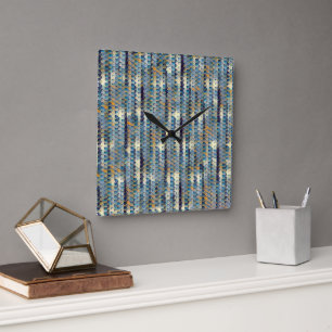 Modern abstract digital pattern design 1230 square wall clock