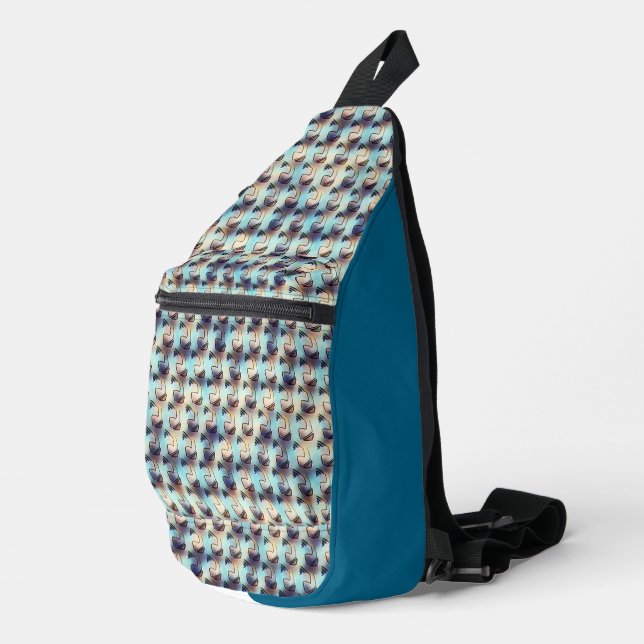 Modern abstract digital pattern design 1242 sling bag (Right Corner)