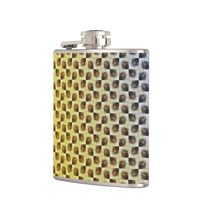Modern abstract digital pattern design 1243 hip flask (Left)