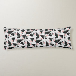 Modern Abstract  Dots and Pink Flowers Body Cushion